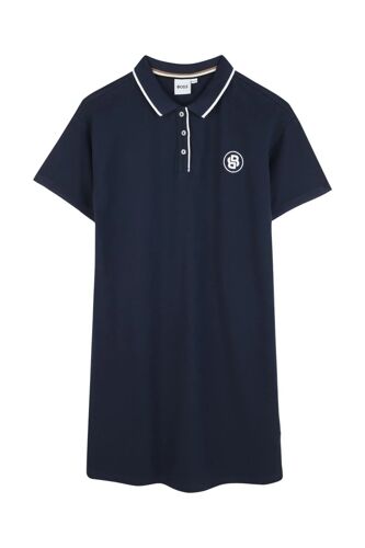 Robe Polo - Bleu Nuit Et Blanc - Boss Femme 05a