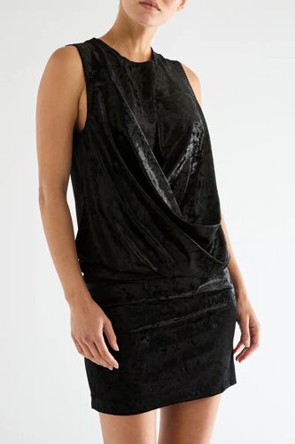 Robe Drapée En Velours Darling - Noir Femme Xs