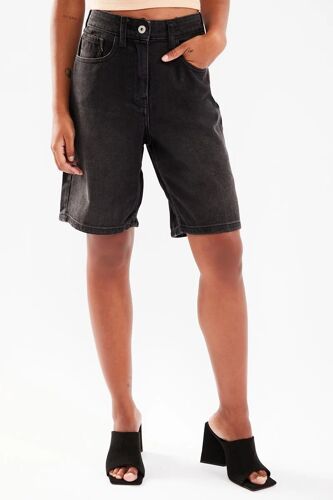 Bermuda Baggy En Jean - Noir Femme 34 Noir