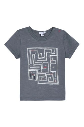 T-Shirt - Gris Foncé Chiné - Absorba Homme 3 Mois Blanc/Gris