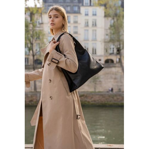 Cabas en cuir Tikki - Noir