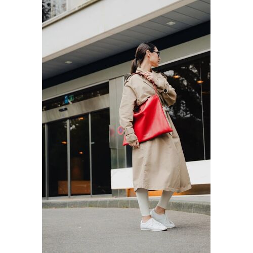 Sac porté épaule en cuir Ori - Rouge