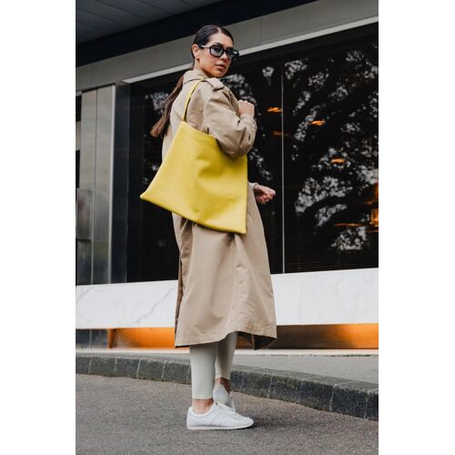 Sac porté épaule en cuir Ori - Jaune