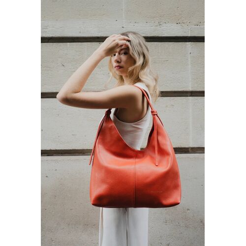 Sac porté épaule en cuir Tejo - Orange