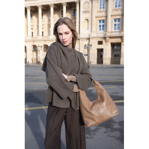 Sac porté épaule en cuir - Taupe