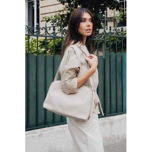 Sac porté épaule en cuir Toki - Taupe