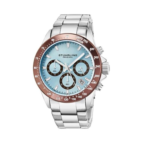 Montre À Quartz En Acier Monaco - Tachymètre Et Chronographe - Argenté Et Bronze
