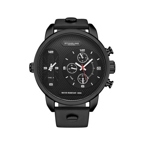 Montre À Quartz En Cuir - Noir