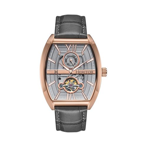 Montre Automatique En Cuir Masterson - Heritor Automatic - Gris