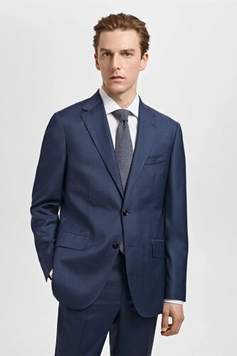 Veste Costume Venecia 100 % Laine Vierge - Bleu Marine Homme 52