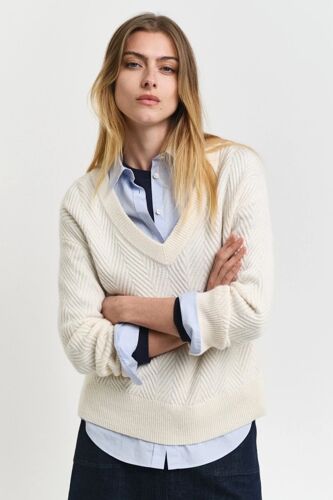Pull Relaxed En Laine - Crème M