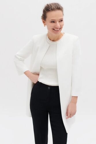 Veste Longue Jessyb - Ivoire Femme 34