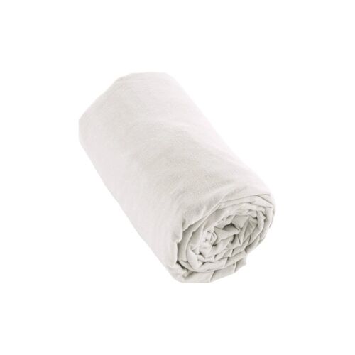 Drap-Housse En Flanelle De Coton 170 G/M² Candice - Neige 160 X 200 Cm Blanc