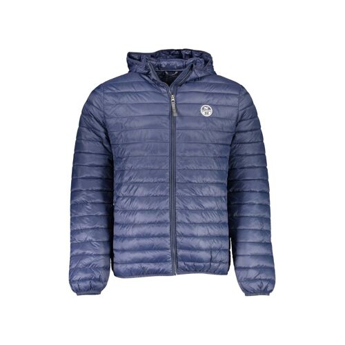 Doudoune À Capuche - Bleu Marine Xl Blanc/Bleu
