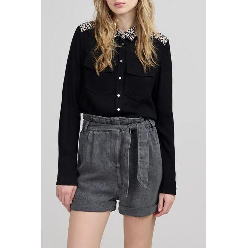 Short Droit En Jean Taille Haute - Gris - Ikks Femme 42 Gris