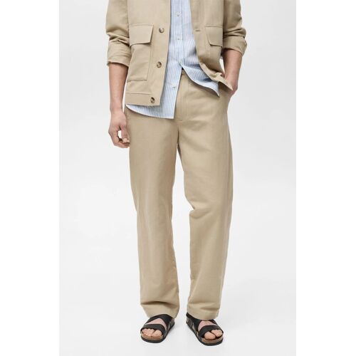 Pantalon Lin Mélangé Regular-Fit - Beige Homme 42