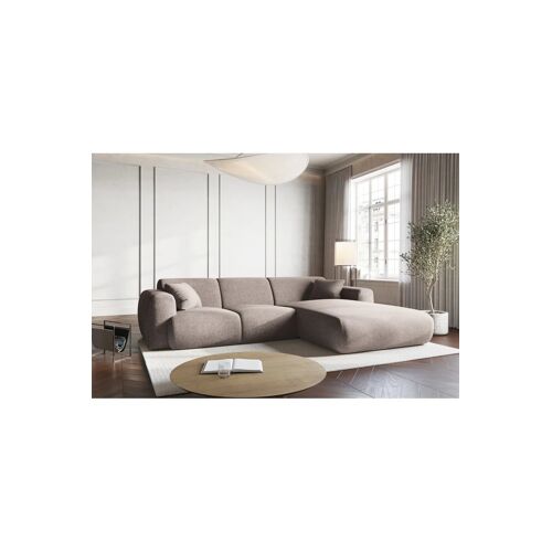 Canapé d¿angle Nolio - Beige chiné - 4 places - En polyester - Toucher soie Beige