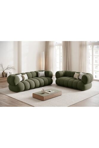 Canapé Koge - Vert - 2 places - En tissu chenille Vert