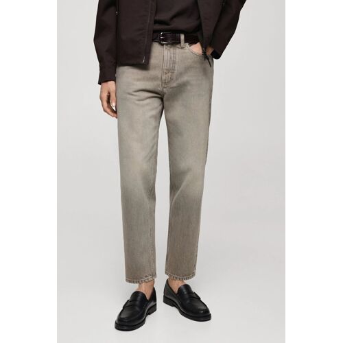 Jean Court Coupe Carotte - Gris Denim Homme 38