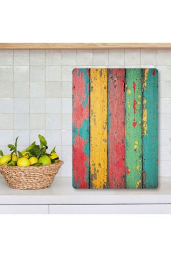 Planche À Découper En Verre Trempé Rouge/Vert/Jaune