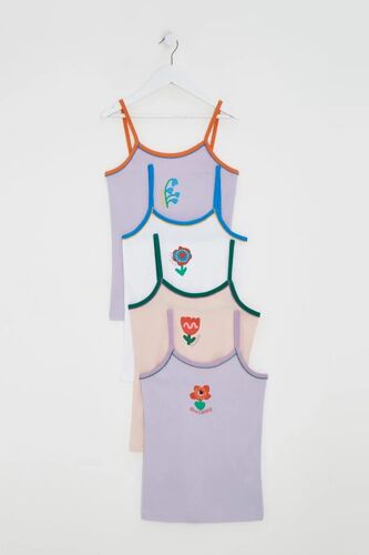 7 Débardeurs - Lilas, Blanc Et Beige Enfant (3 Ans Et +)