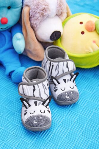 Chaussures Chaussons Luna Gris Et Blancbleu