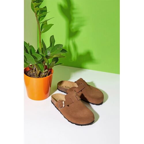 Chaussures Sabots En Nubuck Rosso Camel
