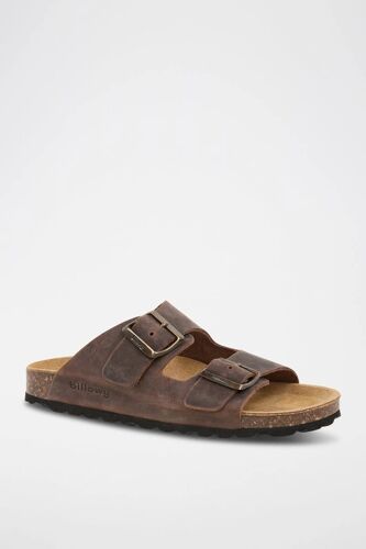 Chaussures Mules En Cuir Marronnoir/marron