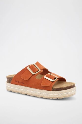 Chaussures Mules Plateformes En Nubuck Orangeorange