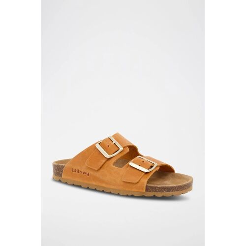 Chaussures Mules En Cuir Orangemarron
