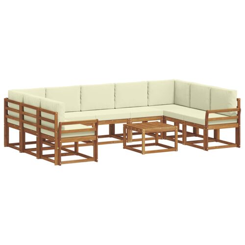 vidaXL Ensemble de Canapés avec coussin 10 pcs Naturel et Crème