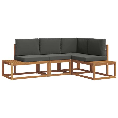 vidaXL Ensemble de Canapés avec coussin 4 Pièce Naturel et Anthracite