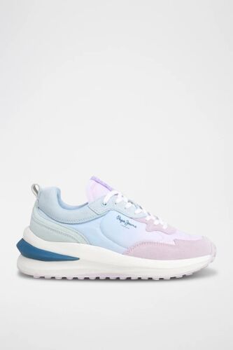 Baskets Compensées En Nubuck Bleu