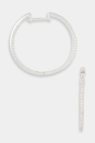 Créoles De Diamants Or Blanc Et Diamants Blanc/Argenté