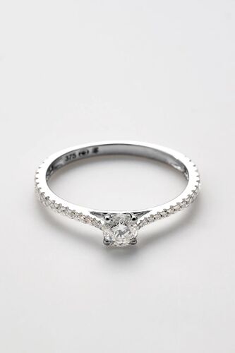 Solitaire Royal - Or Blanc Et Diamants 53 Blanc/Argenté