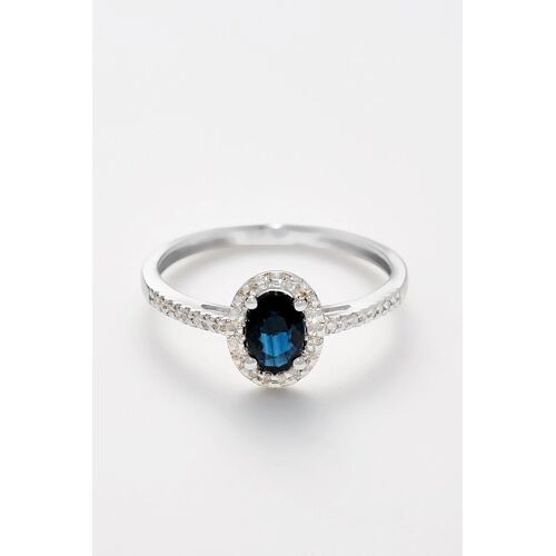 Bague Royal Blue - Or Blanc, Diamants Et Saphir 48 Blanc/Bleu/Argenté