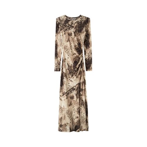 Robe Midi - Beige M Noir/Beige/Marron