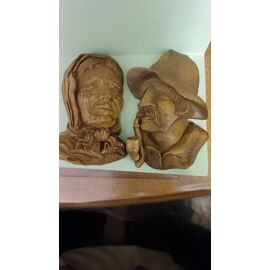 Décoration sculpture sur bois homme et femme