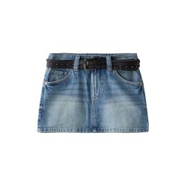 Minijupe En Jean - Bleu Clair 32 Noir/Bleu