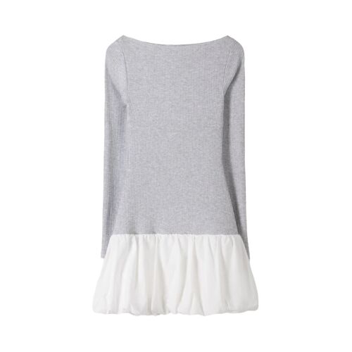 Robe Boule - Gris L Blanc/Gris