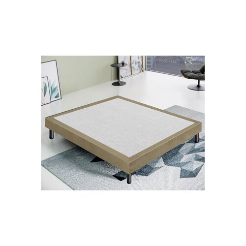 Sommier tapissier en bois Sommy - Taupe 160 x 190cm