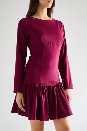 Robe Volantée - Bordeaux L Rouge