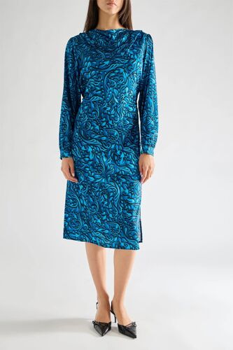 Robe Midi - Bleu Xl Noir/Bleu