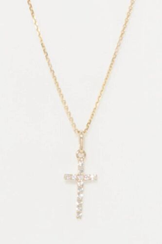 Pendentif Croix Promise - Or Jaune Blanc/Doré