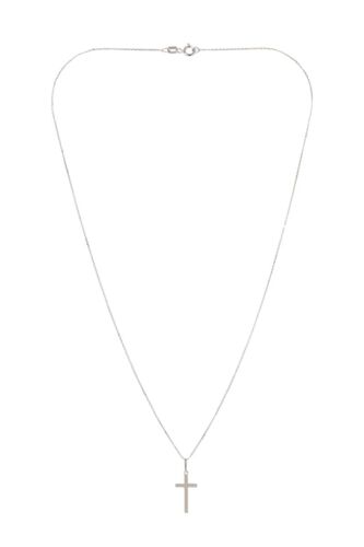 Pendentif Croix Croyance - Or Blanc Argenté