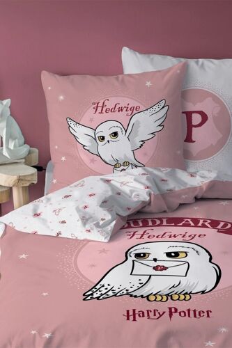 Parure De Couette Harry Potter - Rose Et Blanc 140x200+63x63cm Blanc/Rose