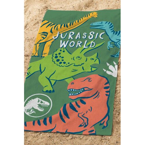 Serviette De Bain Et De Plage Imprimée 100% Coton, Jurassic World Quatro Kaki Kaki