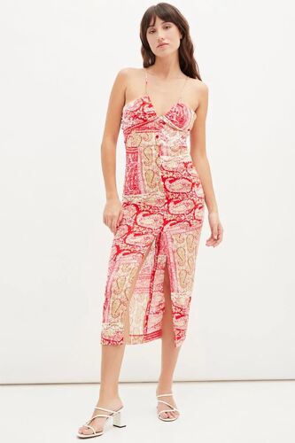 Robe Longue - Rouge Et Ocre S Rouge/Jaune