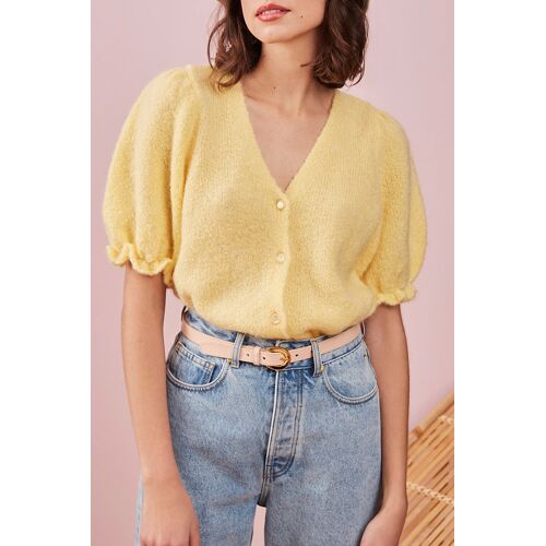 Gilet En Mohair Et Mérinos Banana - Jaune T2 Jaune