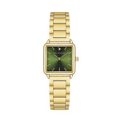 Montre À Quartz En Acier - Doré Et Vert - Emily Westwood